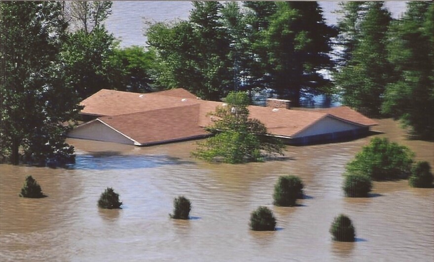 Aretha Robinson's home during the flood in Pinhook