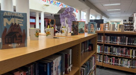 Library books at Monroe High School.