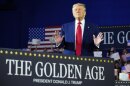 President Donald Trump arrives to speak on his first 100 days at Macomb County Community College Sports Expo Center, Tuesday, April 29, 2025, in Warren, Mich. (AP Photo/Alex Brandon)