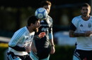 Argentina's Lionel Messi trains for his final game with the national team, an international friendly soccer match against Benin, in Buenos Aires, Argentina, Monday, Oct. 5, 2026. (AP Photo/Gustavo Garello)