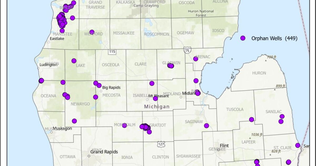 Michigan hopes to clean up all 450 of its abandoned oil and gas wells ...