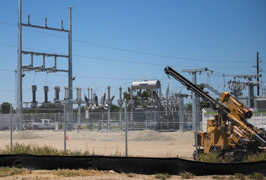 An electrical substation is under construction in Kings County as part of a solar project.