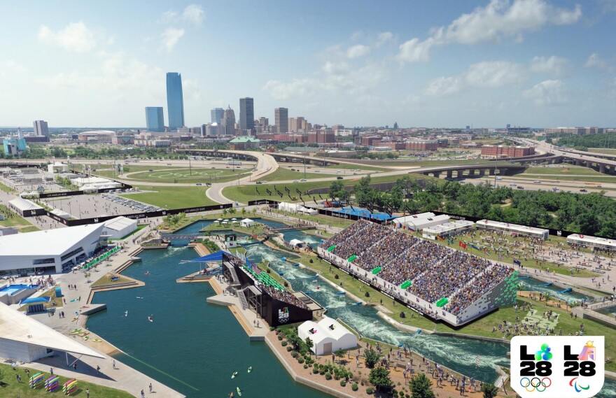 A rendering of the Oklahoma City canoe slalom venue.