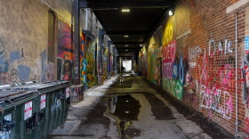 Alley art looking east from Pierce Street in downtown Sioux City.