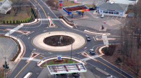 A roundabout connecting Routes 286 and 74 in Ellington.