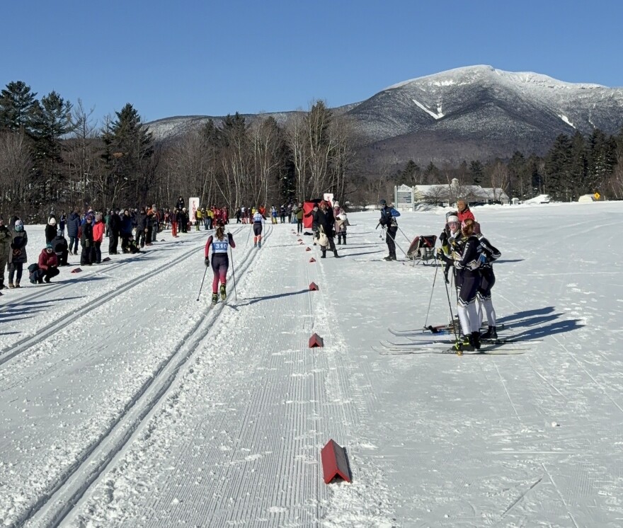 A high school cross-country ski race at Waterville Valley, New Hampshire, on Jan. 31, 2026.