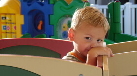 Owen Vaughan, 1, plays on an outdoor playset at Children First in Sarasota on Sept. 9, 2026. Owen and his older brother, Donovan, both attend Children First for early childhood education.