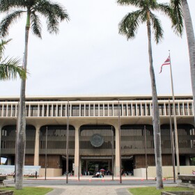 The Hawaiʻi State Capitol building from across S. Beretania Street. (Jan. 21, 2026)