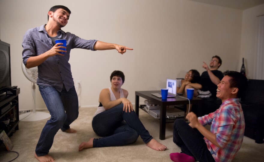 Younes lip syncs during the joint birthday party. "Sam is happy now. That really means a lot to us," Younes' mother, Lina, said.