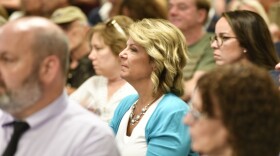 Arizona state GOP Chair Kelli Ward at Tuesday's all-Republican event where True the Vote presented what they say is evidence of massive fraud in the use of early ballots and drop boxes.