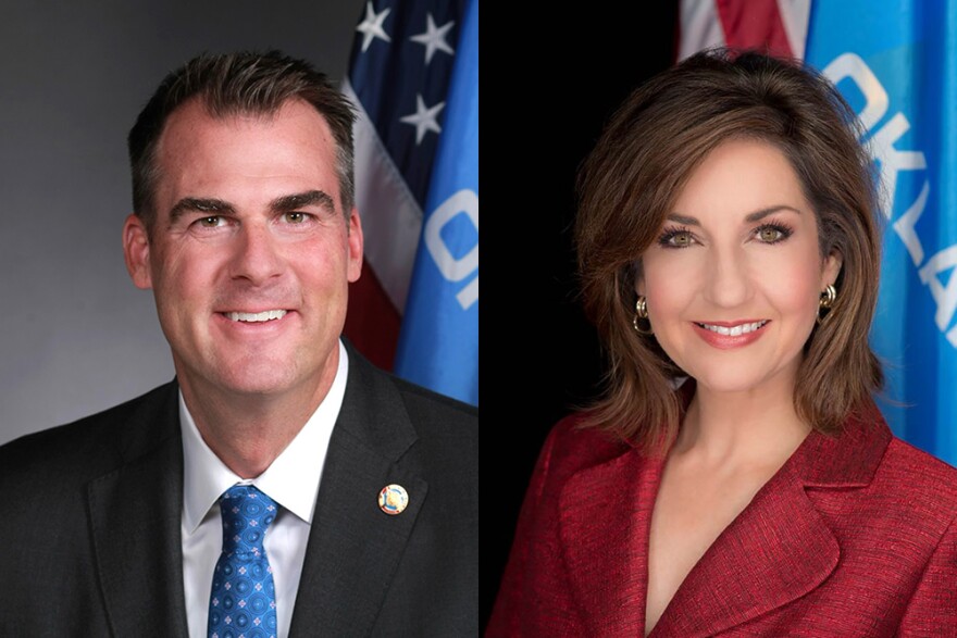 Incumbent Gov. Kevin Stitt (left) and State Superintendent of Public Instruction Joy Hofmeister (right) are vying to take Oklahoma's highest office in November.