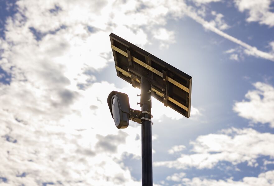 An example of a license plate reader from Flock Safety