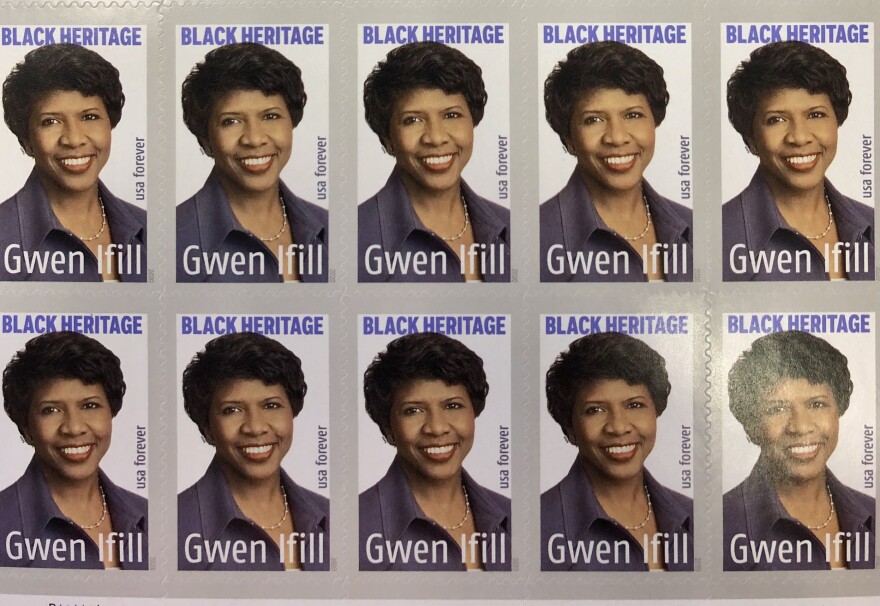 The new Gwen Ifill stamps from the United States Postal Service.