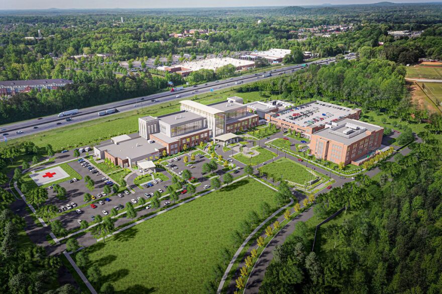 Aerial rendering of CaroMont Regional Medical Center-Belmont