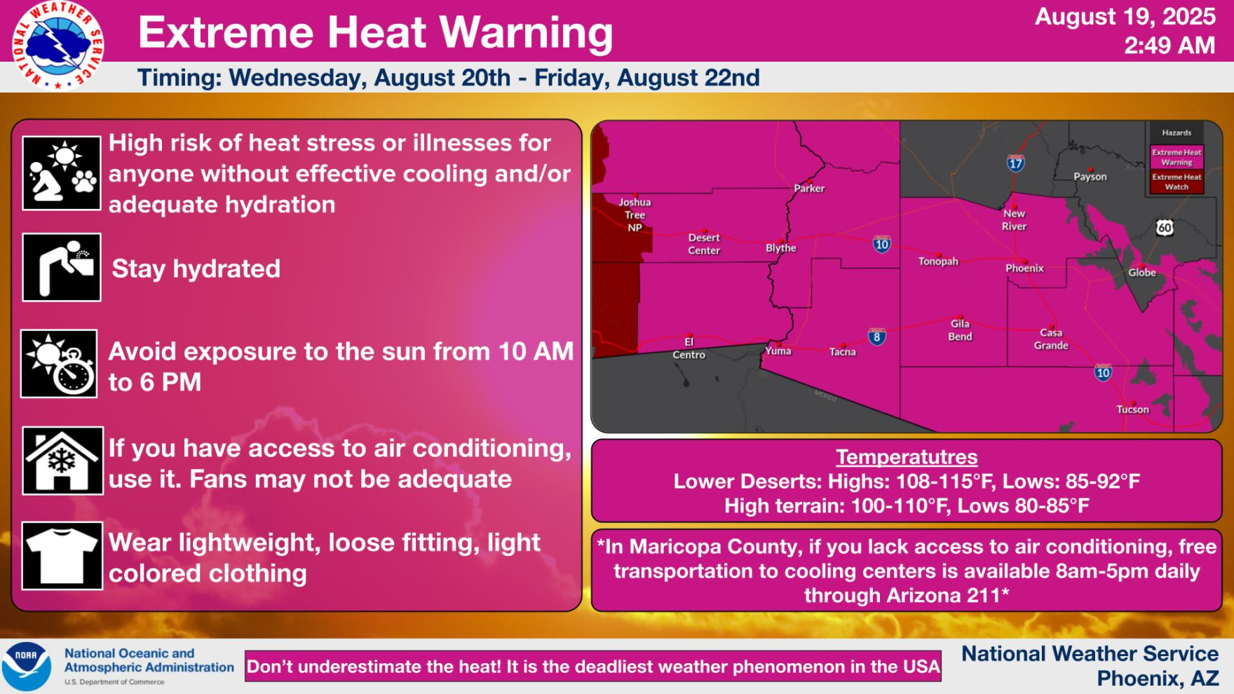 Phoenix is under another extreme heat warning this week
