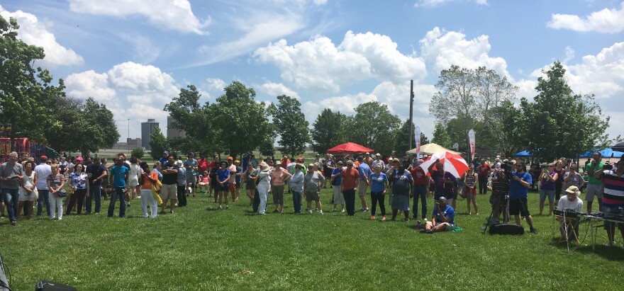 Around 200 people are in attendance at a Dayton Unit NAACP-sponsored event at MacIntosh Park.