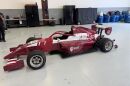IU rising senior and USF Pro 2000 Series race car driver Joey Brienza's car adorned with Indiana University colors and logos.