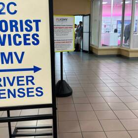 A Florida DMV drivers license agency inside the Midway Crossings mall in Miami-Dade County draws a line of motorists applying for or renewing licenses on May 30, 2024.
