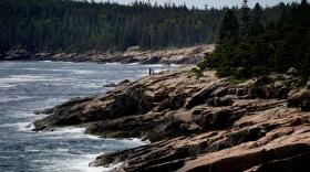 Visitors explore the rocky coast of Acadia National Park, Saturday, June 11, 2022, near Bar Harbor, Maine. The park recorded more than 4 million visitors in 2021. (Robert F. Bukaty/AP)