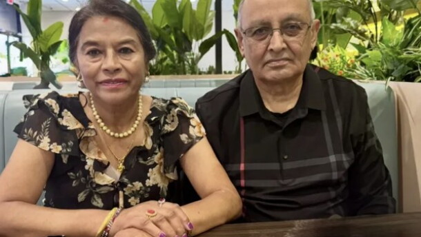 Khem Raj Poudel and his wife, Bijaya Laxmi Poudel. The couple was granted asylum and settled in Florida after fleeing Nepal due to political violence. There have been issues getting needed medical benefits in Florida.