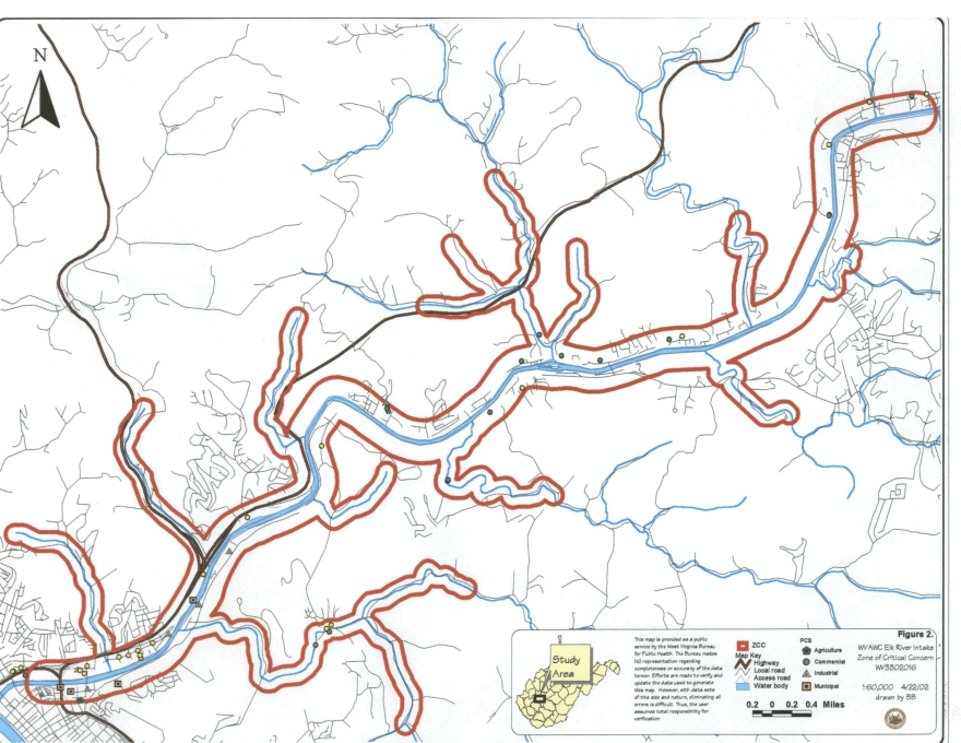 This Image is part of a water assessment study that was completed in 2002 for the Elk River.