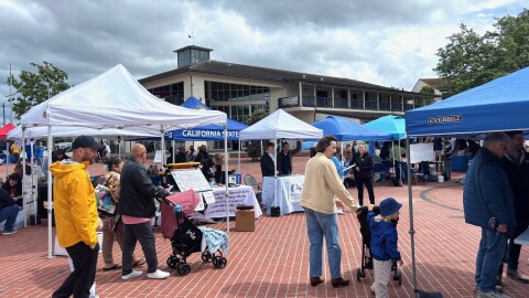 Crowds gathered at Custom House Plaza for Whalefest in downtown Monterey on April 11-12.