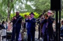 Dirty River Jazz Band performs outdoors