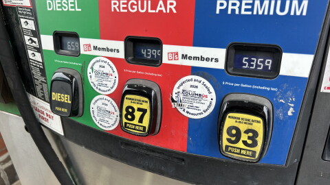 Prices at a gas pump in late September of 2026.