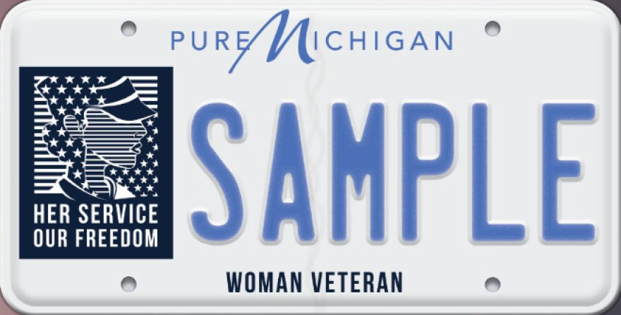 Michigan Woman Veteran license plate.