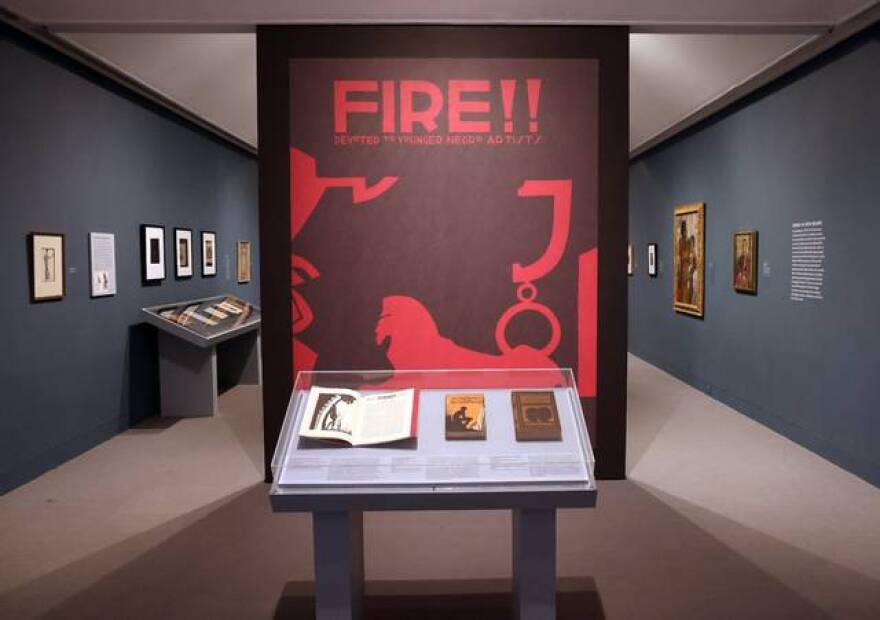 The “FIRE!” magazine cover greets guest as they exit the elevator and enter the Silhouette exhibition inside The Wolfsonian - FIU on Wednesday, May 22, 2024, in Miami Beach, Florida.