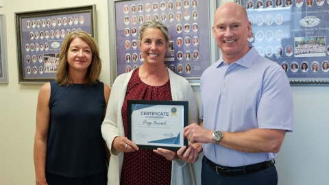 CFCC posted this on their Facebook page in March 2025, honoring former Associate Director of Nursing Paige Howard for being the June employee of the month. The post in part read, "Paige has been with CFCC for 23 years. She is a leader in our department. She has a strong commitment to the nursing department." From left to right: former ADN Director Brenda Holland, Howard, and CFCC President Jim Morton