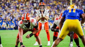 Syracuse quarterback Steve Angeli (9, White) takes a snap against Pittsburgh