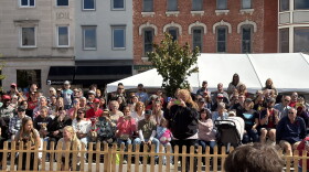 A dachshund races at Woosterfest's Wiener dog race. 