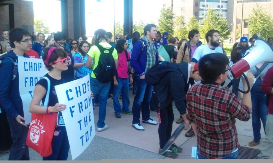 UB students hold protest on North Campus, Amherst, NY