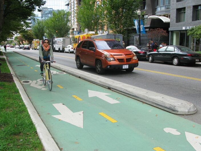 Unlike a conventional bike lane, protected bike lanes physically separate cyclists from cars.