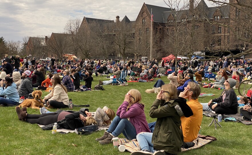 Solar eclipse watchers gather at the Richardson Olmsted Complex