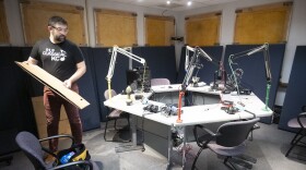 Sam Wisman packs up the Up To Date talk show studios on Jan. 21, 2026.