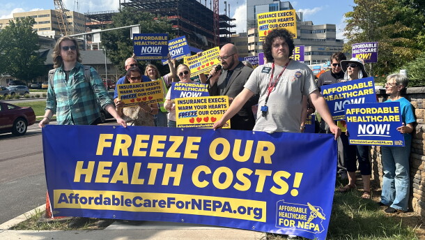 Advocates with Affordable Care for PA organized a 'Care-A-Van' trip in August to call on health insurers to freeze costs as they propose rate hikes.