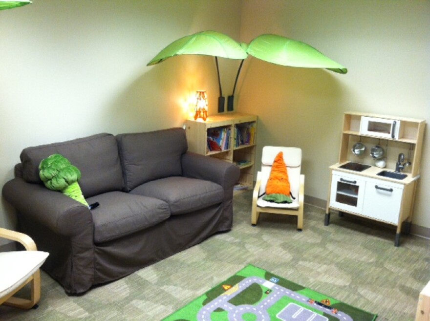 The children's area in the lobby of the new Family Justice Center.