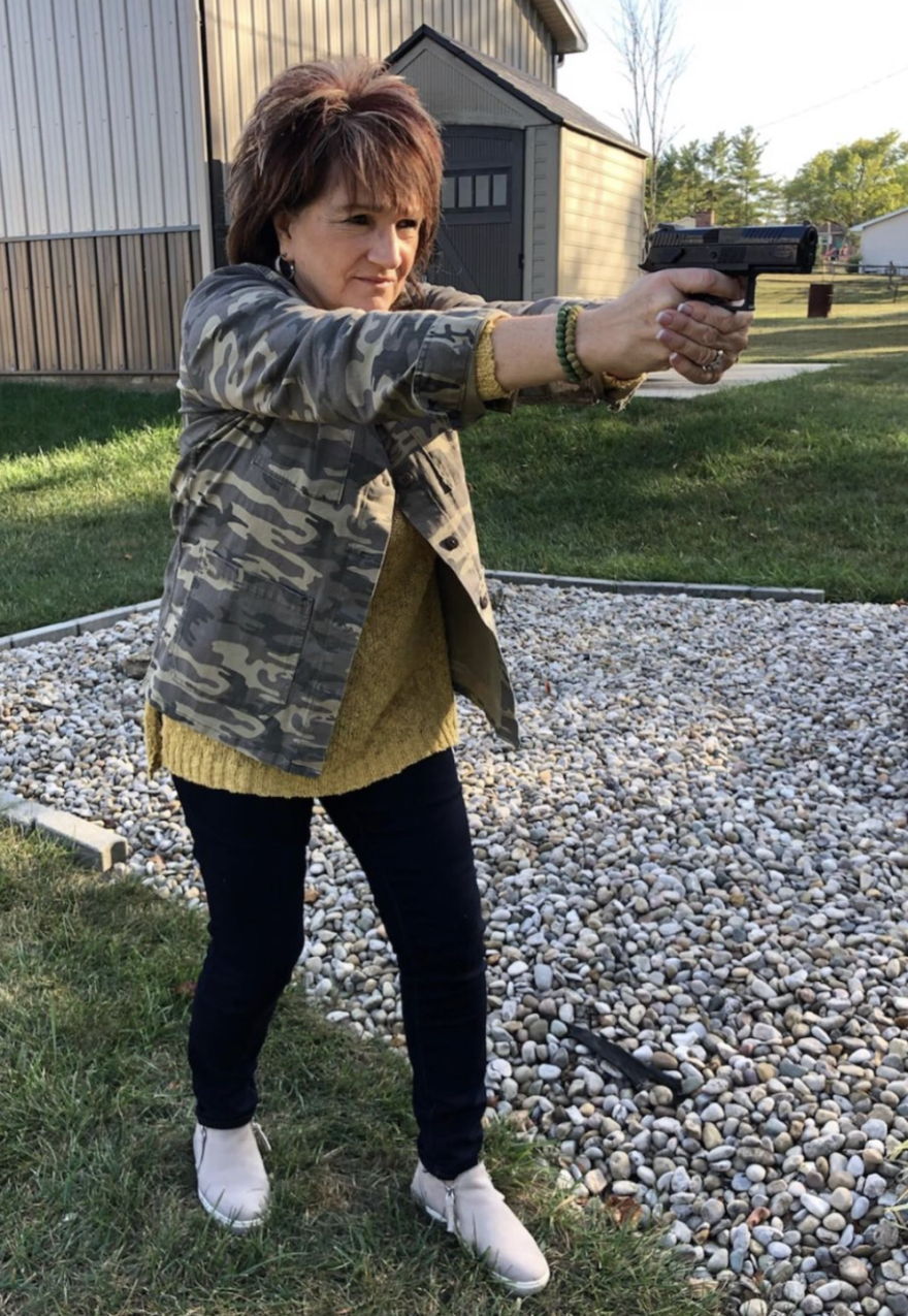 Diane Mullins, candidate for Ohio House, displays this photo of her shooting on her campaign's Facebook page.