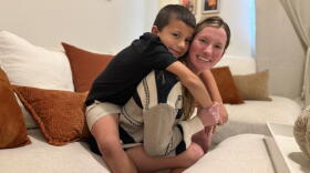 Brittany Gurney fell into medical debt she could not repay when her son Jaxon had an unexpected medical emergency as a baby. Six years later, the debt was forgiven through a partnership with the state of Arizona and the nonprofit Undue Medical Debt. (Peter O'Dowd/Here & Now)  