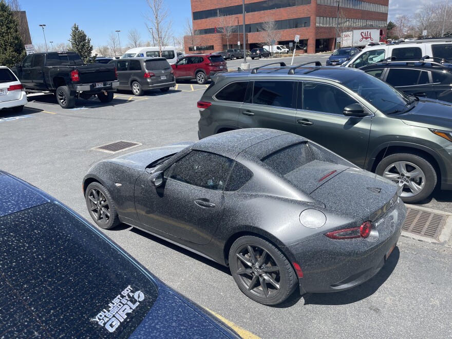 Time for a carwash: In more unusual weather events, vehicles around the Wasatch front were covered in muddy dust particles this week.