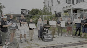Activists protest use of Flock cameras on Cleveland school property on the city's East Side in