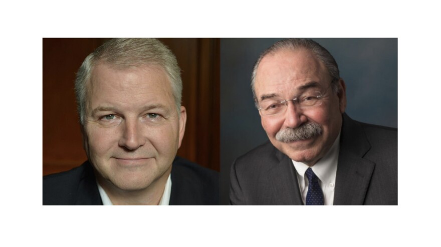 GOP Party Chair James Dickey (left) and Democratic Party Chair Gilberto Hinojosa (right).