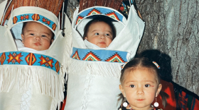 Brianna Goodtracks-Alires, with her twin brothers, Keifer and Keiston.