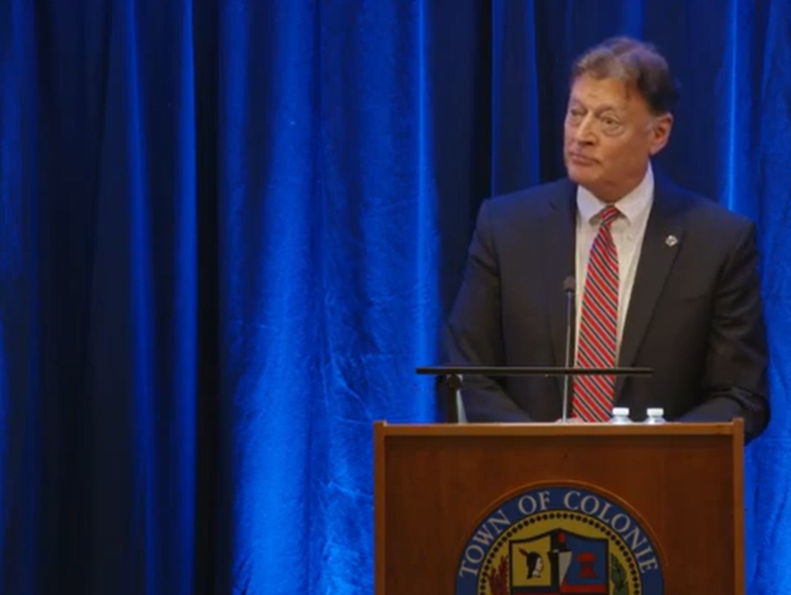 Colonie Supervisor Peter Crummey delivers his fourth State of the Town address at the Century House in Latham. 