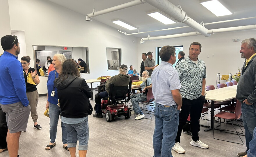 Attendees of the 56-bed Bena shelter ribbon-cutting ceremony gather on Aug. 26, 2026.