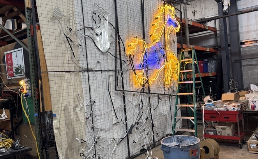 Each light display is hand drawn and wired by a volunteer. The displays are often multi-piece and have moving parts.