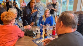 Juliana Stratton meets with campaign supporters.