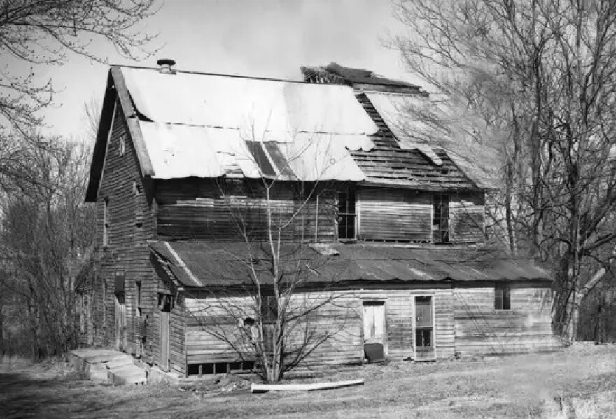 The Wommack Mill is shown in 1979, prior to its purchase in 1984 by the Fair Grove Historical & Preservation Society.